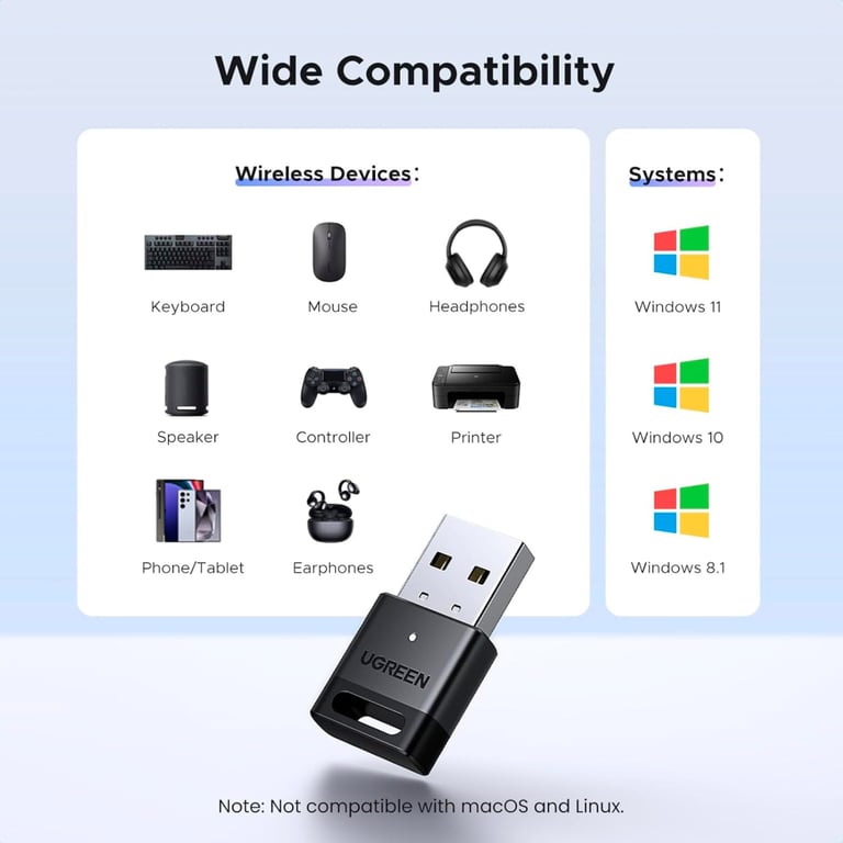 Bluetooth-адаптер Ugreen USB Bluetooth 5.4 CM748 Black (45134) - фото 4
