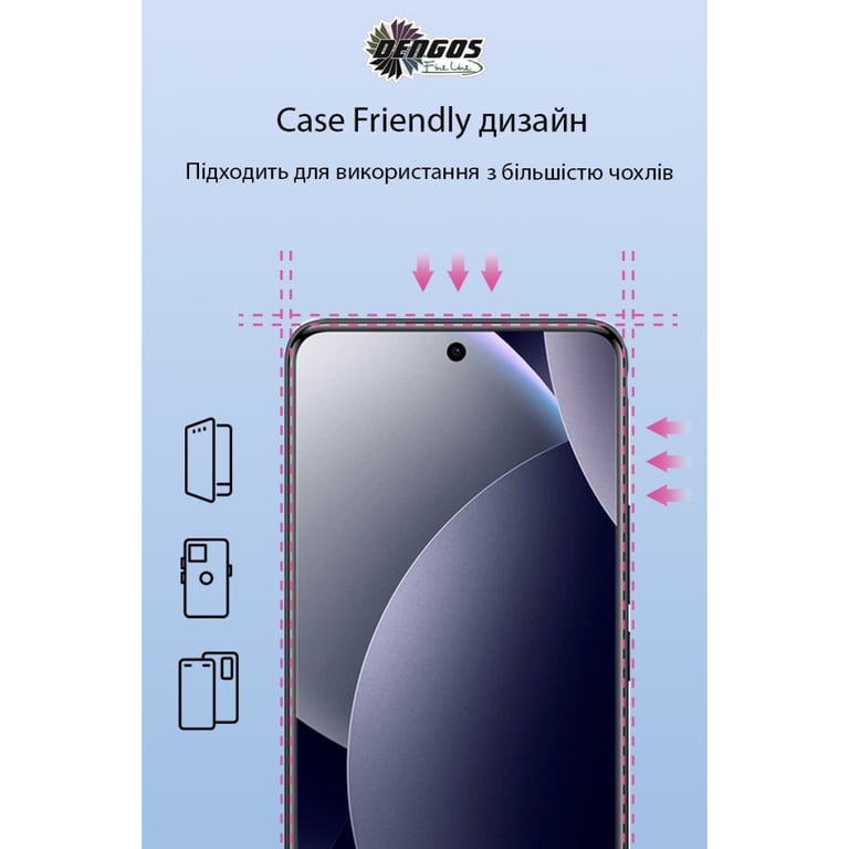 Скло захисне Dengos Full Glue Xiaomi Redmi Note 15 Pro 5G Black (TGFG-427) - фото 3