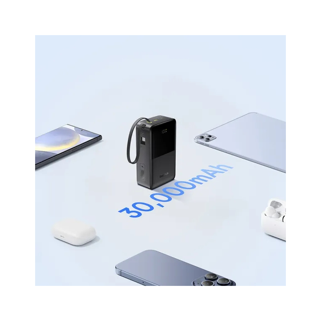 Батарея універсальна Baseus EnerFill FC51 Bipow2 Pro 30000mAh 22,5W build cab.USB-C black (E0028100) - фото 4 Батарея універсальна Baseus EnerFill FC51 Bipow2 Pro 30000mAh 22,5W build cab.USB-C black (E0028100) - фото 4