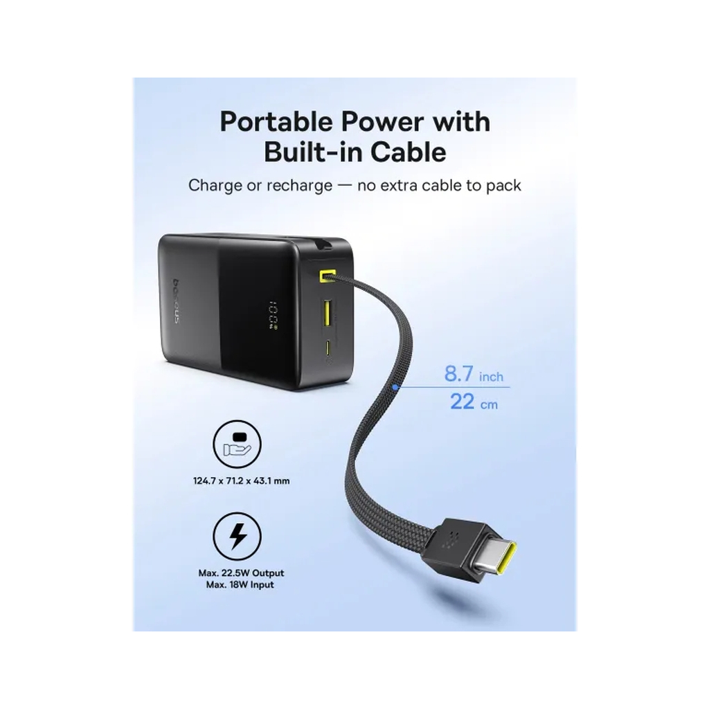 Батарея універсальна Baseus EnerFill FC51 Bipow2 Pro 30000mAh 22,5W build cab.USB-C black (E0028100) - фото 9 Батарея універсальна Baseus EnerFill FC51 Bipow2 Pro 30000mAh 22,5W build cab.USB-C black (E0028100) - фото 9