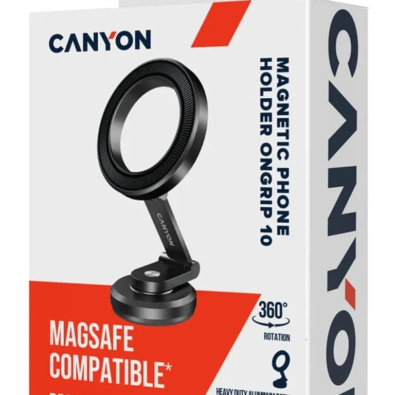 Універсальний автотримач Canyon Magnetic phone holder OnGrip 10 aluminum Black (CNS-CCHM10) - фото 7