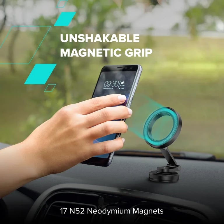 Універсальний автотримач Canyon Magnetic phone holder OnGrip 10 aluminum Black (CNS-CCHM10) - фото 8