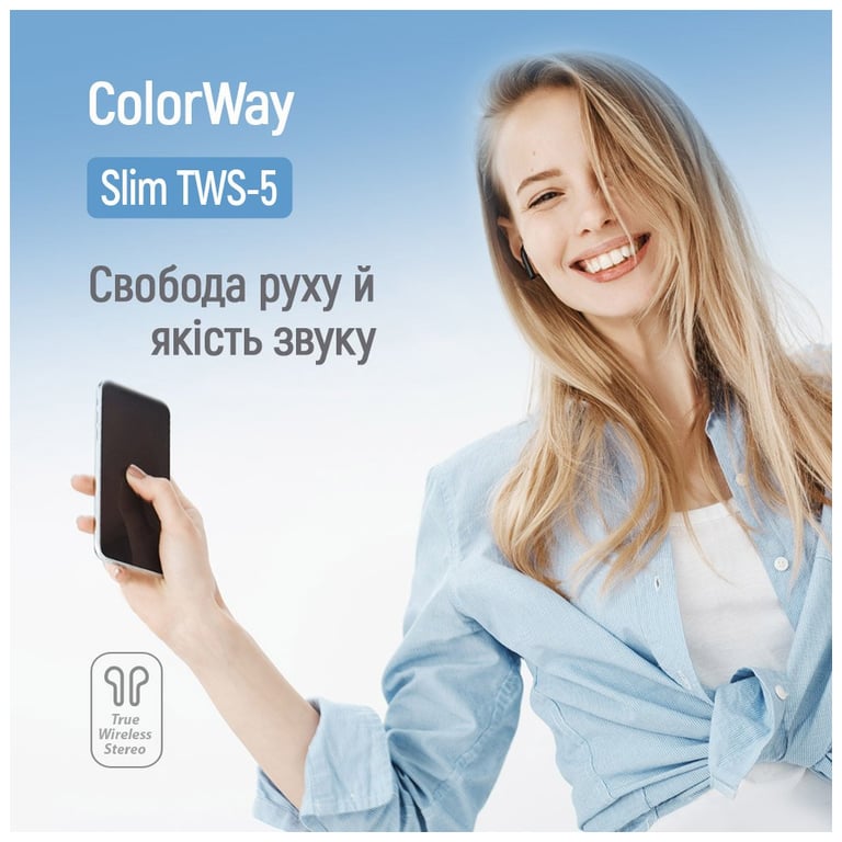 Навушники ColorWay Slim TWS-5 Earbuds Black (CW-TWS5BK) - фото 4