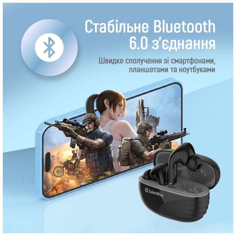 Навушники ColorWay Slim TWS-5 Earbuds Black (CW-TWS5BK) - фото 5