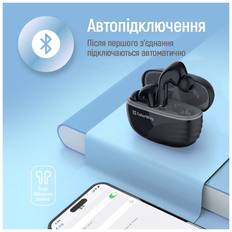Навушники ColorWay Slim TWS-5 Earbuds Black (CW-TWS5BK) - фото 6