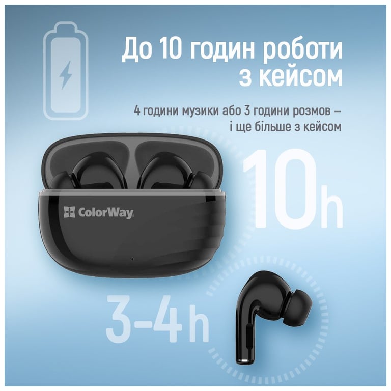 Навушники ColorWay Slim TWS-5 Earbuds Black (CW-TWS5BK) - фото 8