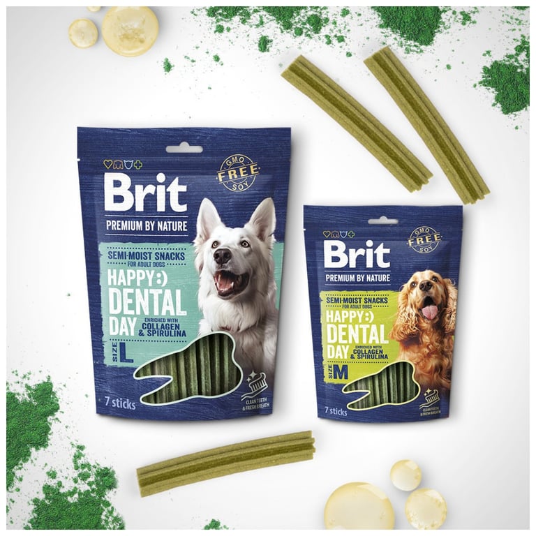 Ласощі для собак Brit Premium Dental Snacks M для середніх порід з колагеном і спіруліною 180 г (8595602573950) - фото 2