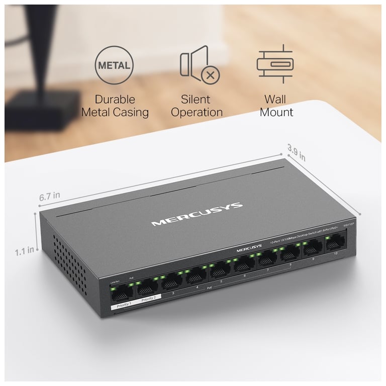Комутатор мережевий Mercusys MS110P - фото 10
