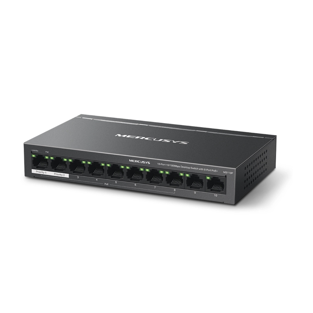 Комутатор мережевий Mercusys MS110P - фото 2 Комутатор мережевий Mercusys MS110P - фото 2