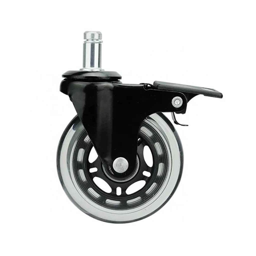 Ролик для крісла Аклас FI 11 безшумний зі стопором D-75, Прозорий (00166280) - фото 1