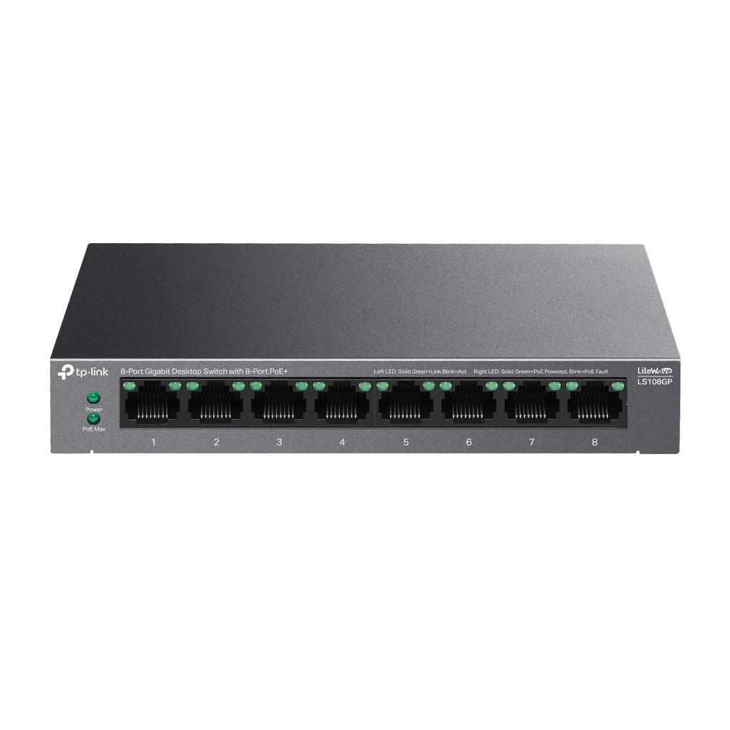 Комутатор мережевий TP-Link LS108GP - фото 1 Комутатор мережевий TP-Link LS108GP - фото 1