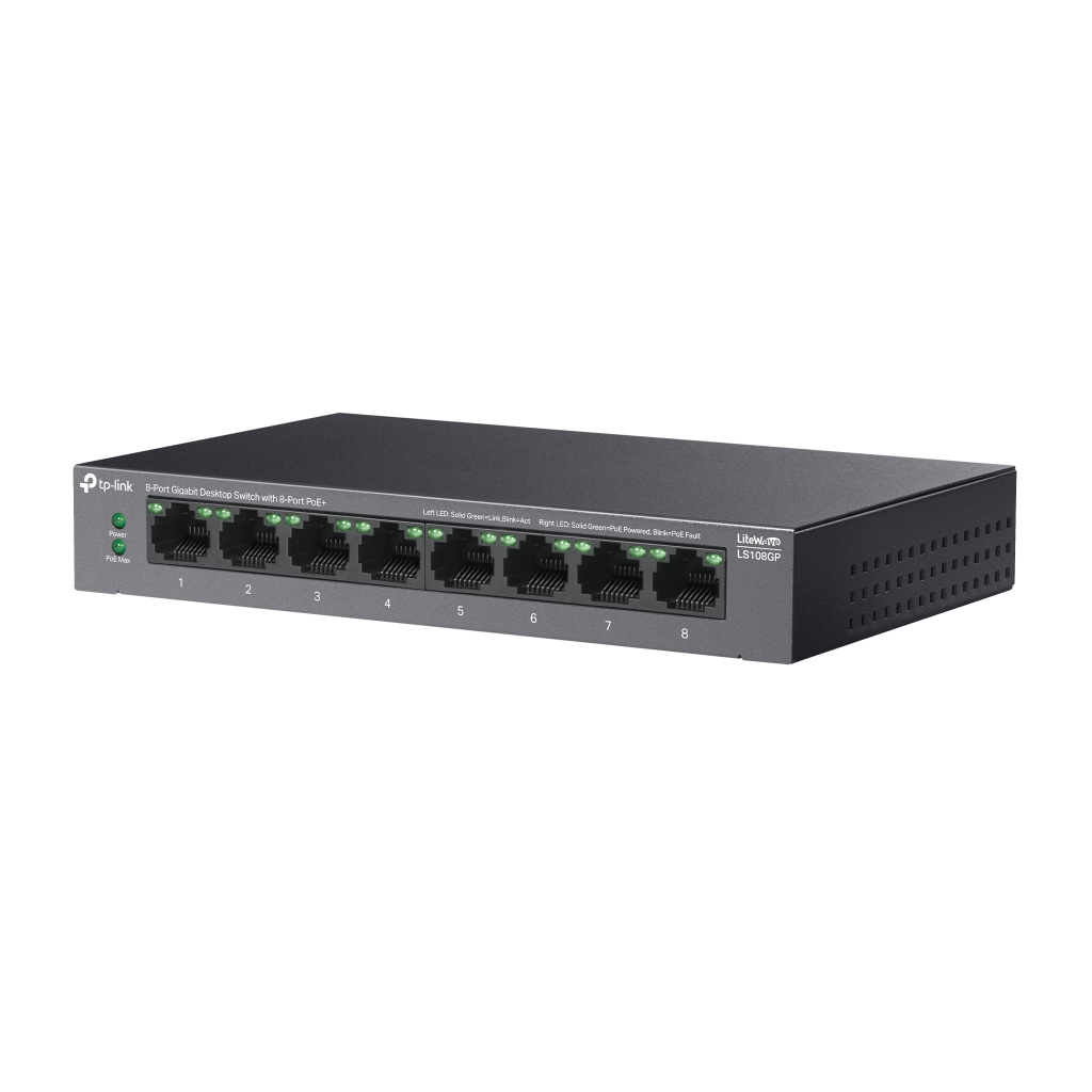 Комутатор мережевий TP-Link LS108GP - фото 3 Комутатор мережевий TP-Link LS108GP - фото 3