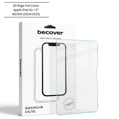 Скло захисне BeCover 3D Edge Full Cover Apple iPad Air 13" M2/M3 (2024/2025) (714775) - фото 1