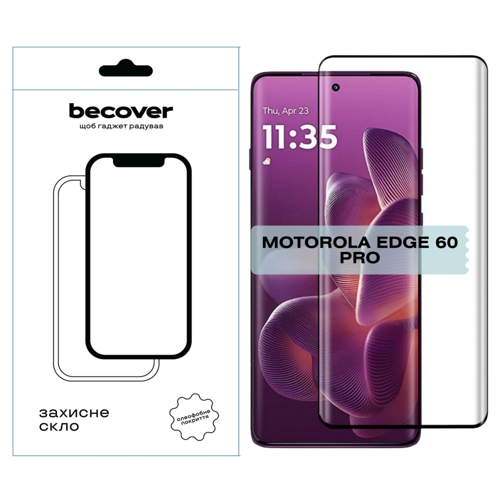 Скло захисне BeCover EDGE Motorola Edge 60 Pro Black (714771) - фото 1
