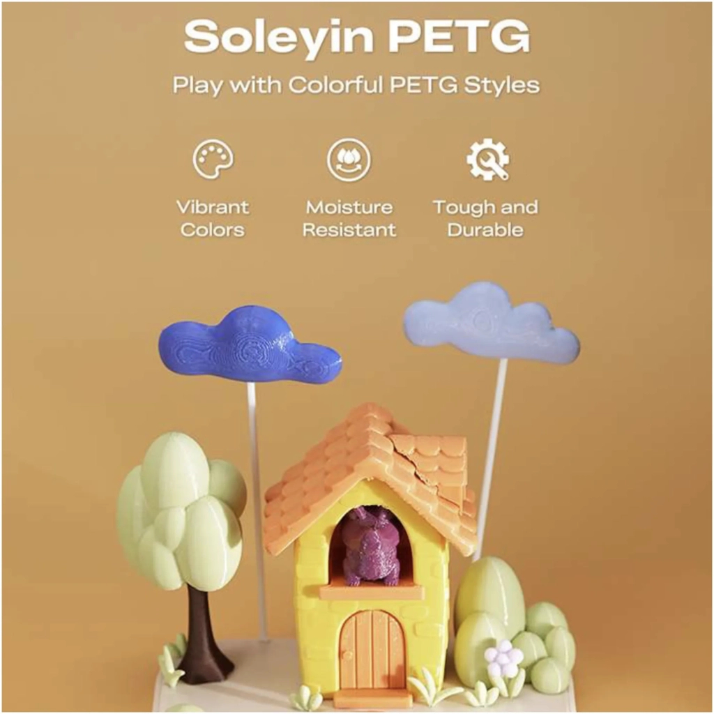 Пластик для 3D-принтера Creality Soleyin PETG 1.75мм, 1кг, lavender (3301030157) - фото 2 Пластик для 3D-принтера Creality Soleyin PETG 1.75мм, 1кг, lavender (3301030157) - фото 2