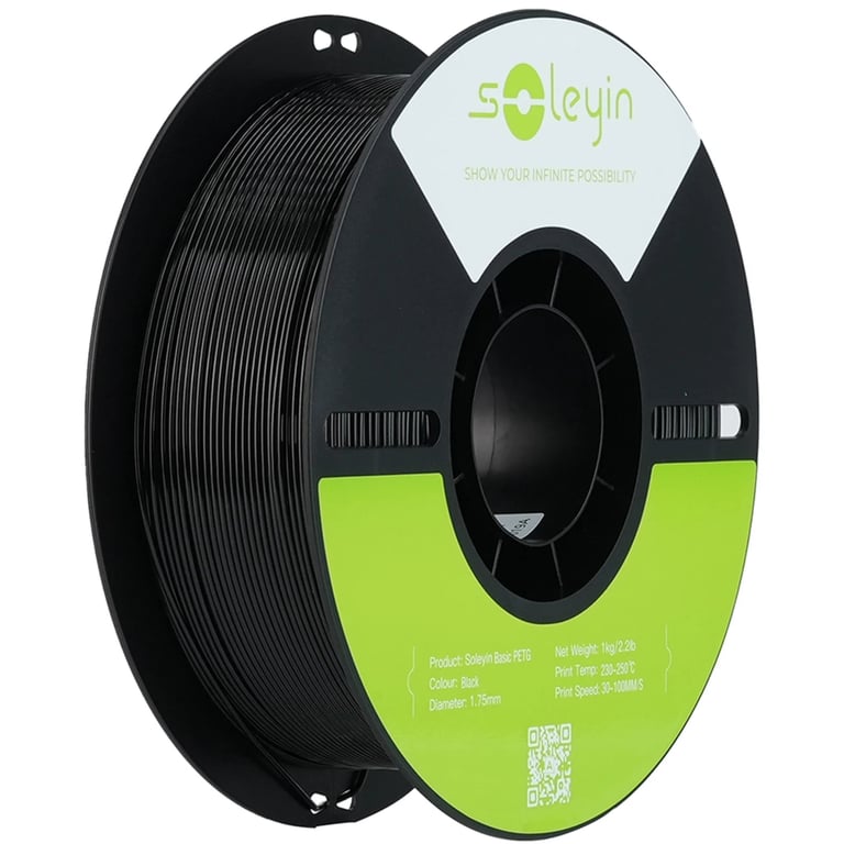 Пластик для 3D-принтера Creality Soleyin PETG 1.75мм, 1кг, black (3301030163) - фото 1