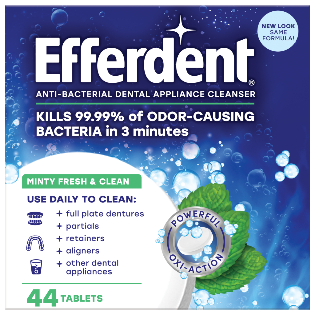 Засіб для очищення зубних протезів Efferdent Антибактеріальні таблетки для очищення зубних протезів та ортодонтичних апаратів 44 шт. (814832015893) - фото 1