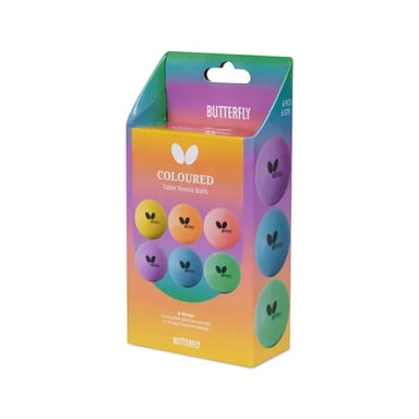 М'ячик для настільного теніса Butterfly Coloured Balls 6 шт (7011630440) (931944) - фото 1