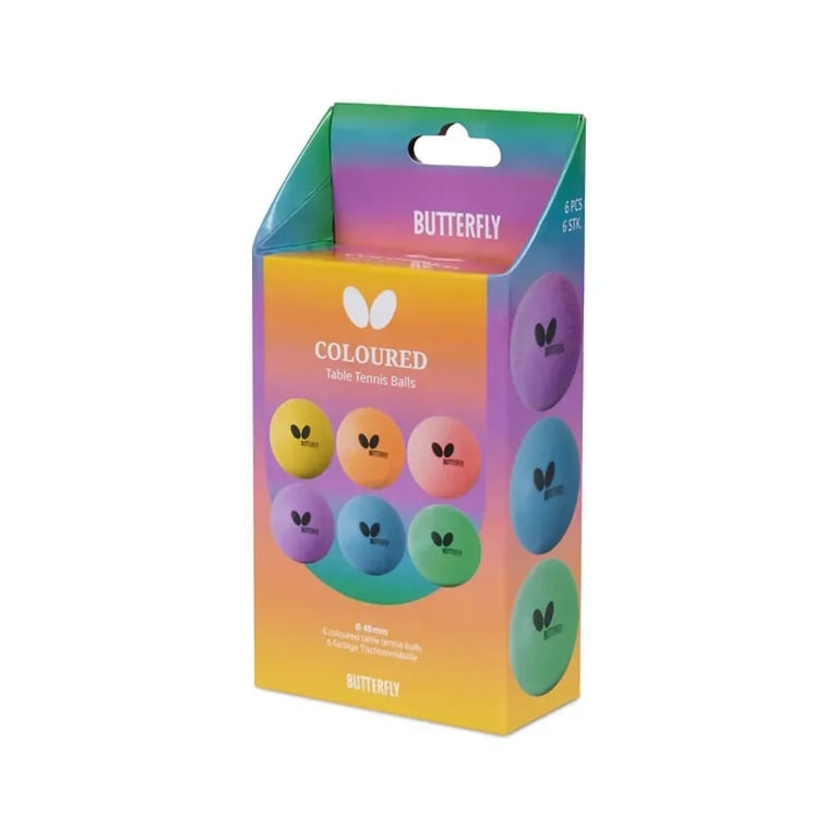 М'ячик для настільного теніса Butterfly Coloured Balls 6 шт (7011630440) (931944) - фото 1