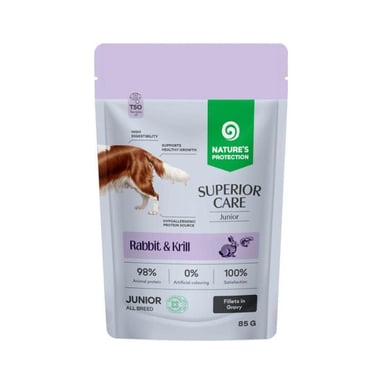 Вологий корм для собак Nature's Protection Superior Care Junior Grain Free Rabbit and Krill 85 г (NPSC47912) - фото 1