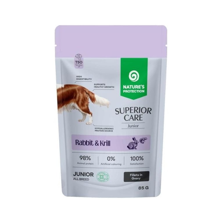 Вологий корм для собак Nature’s Protection Superior Care Junior Grain Free Rabbit and Krill 85 г (NPSC47912)