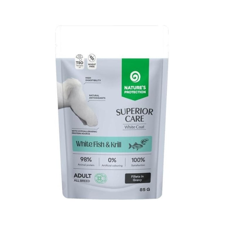 Вологий корм для собак Nature’s Protection Superior Care White Dogs Grain Free Adult All White Fish and Krill 85 г (NPSC70465)