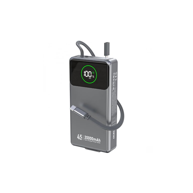 Батарея універсальна Dudao K31Pro 20000mAh 45W PD, QC, with built-in USB-C/Lightning cables (6977196682010) - фото 1