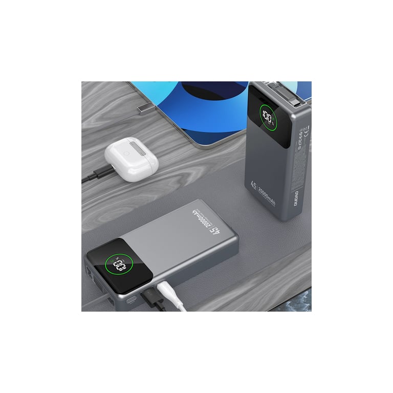 Батарея універсальна Dudao K31Pro 20000mAh 45W PD, QC, with built-in USB-C/Lightning cables (6977196682010) - фото 4