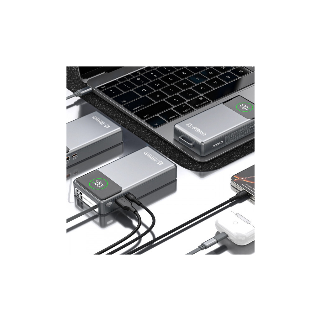 Батарея універсальна Dudao K31Pro 20000mAh 45W PD, QC, with built-in USB-C/Lightning cables (6977196682010) - фото 5 Батарея універсальна Dudao K31Pro 20000mAh 45W PD, QC, with built-in USB-C/Lightning cables (6977196682010) - фото 5