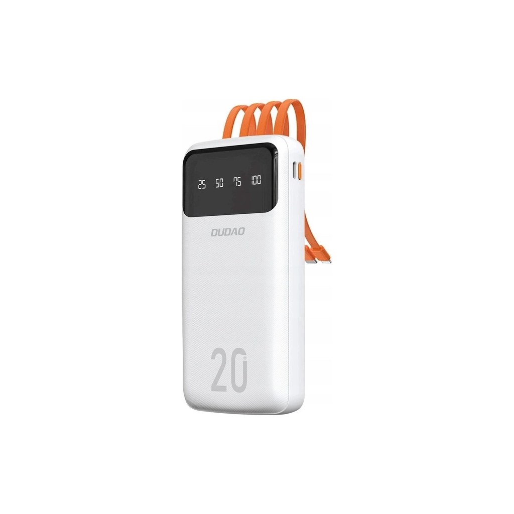 Батарея універсальна Dudao K6Pro+ 20000mAh 10W with USB-C/Lightning/MicroUSB/USB-A cables (6977196682409) - фото 1