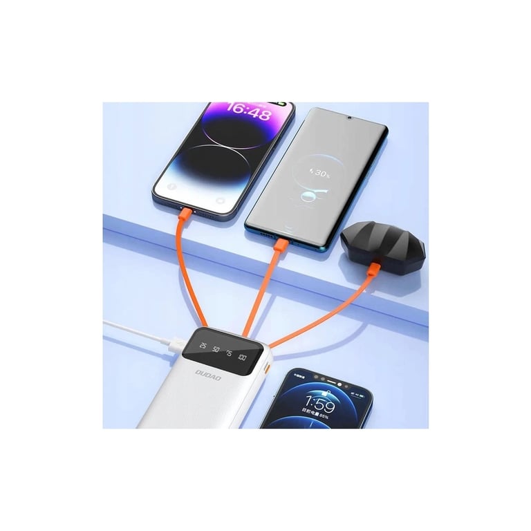 Батарея універсальна Dudao K6Pro+ 20000mAh 10W with USB-C/Lightning/MicroUSB/USB-A cables (6977196682409) - фото 2