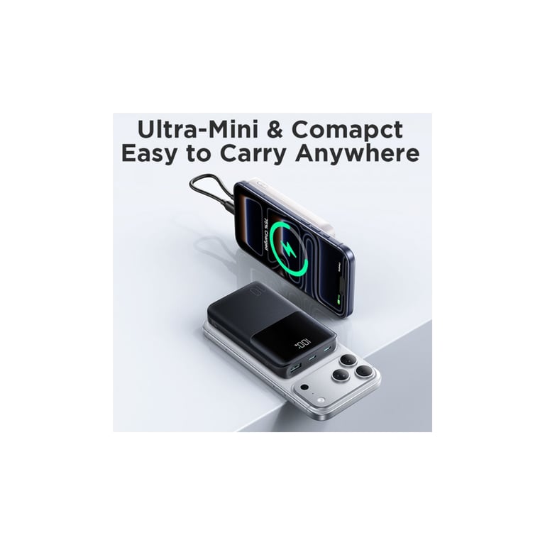 Батарея універсальна JOYROOM 10000mAh 22,5W PD, QC/3.0, 2*USB-A, USB-C In/Out, MicroUSB in, Black (JR-QP191) - фото 6