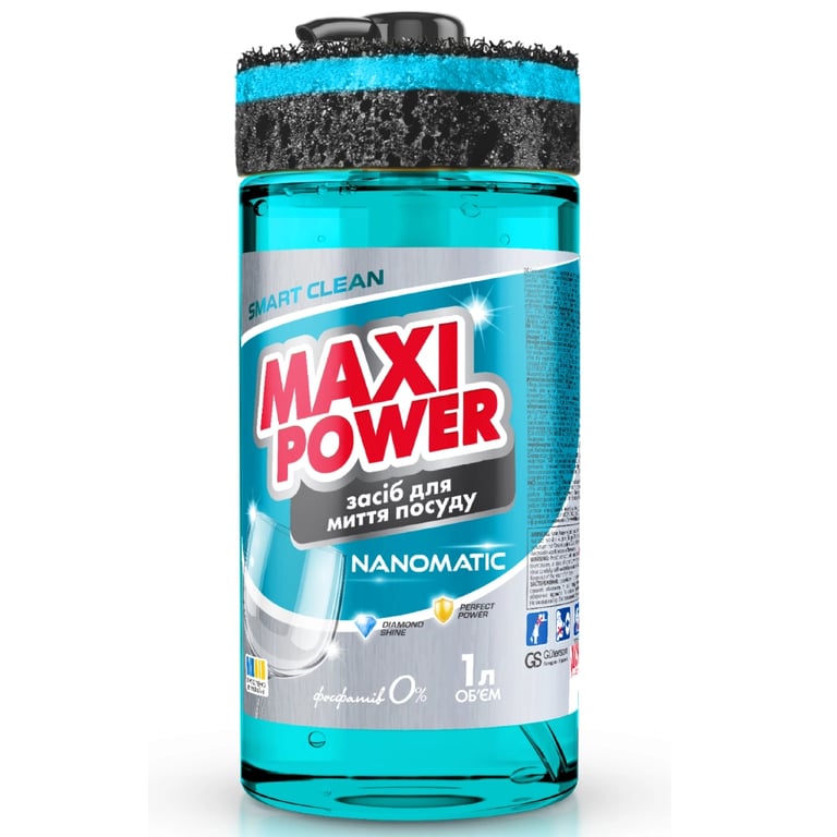 Засіб для ручного миття посуду Maxi Power Nanomatic 1 л (4820204703400) - фото 1