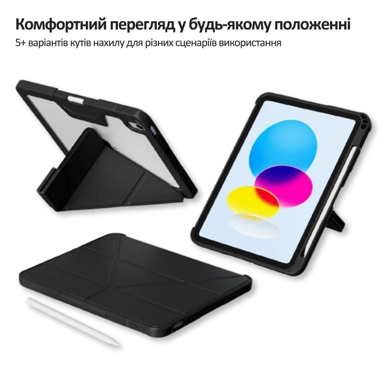Чохол до планшета BeCover Rugged Origami Transparent Apple iPad 10.9" (2022/2024) / iPad (A16) 2025 11" Black (714966) - фото 4