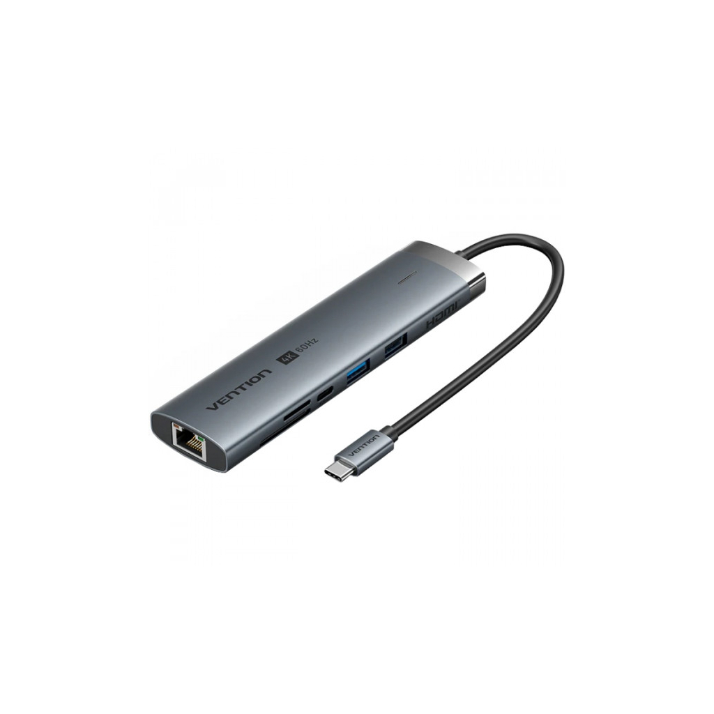 Концентратор Vention USB-C 9-in-1 HDMI 60Hz + 2xUSB 3.0 + RJ45 + SD/TF + 3.5mm + PD 100W (TGVHB) - фото 1