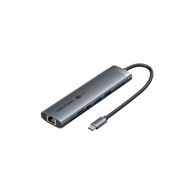 Концентратор Vention USB-C 9-in-1 HDMI 60Hz + 2xUSB 3.0 + RJ45 + SD/TF + 3.5mm + PD 100W (TGVHB) - фото 1