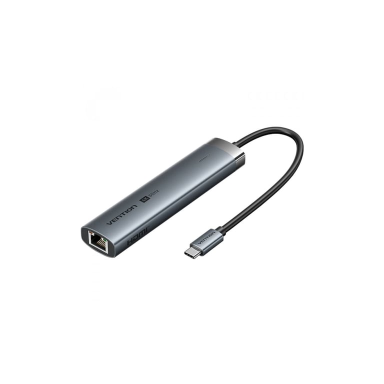 Концентратор Vention USB-C 6-in-1 HDMI + 2xUSB 3.0 + RJ45 + PD 100W (TGNHB) - фото 1