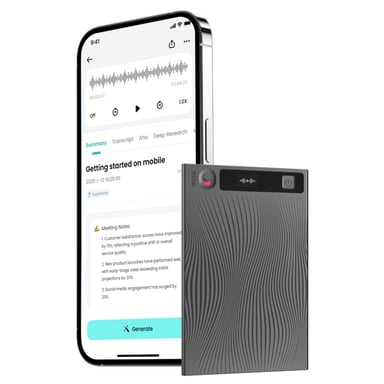 Цифровий диктофон Mobvoi TicNote with IA Shadow 64GB Black (NE-79) - фото 1