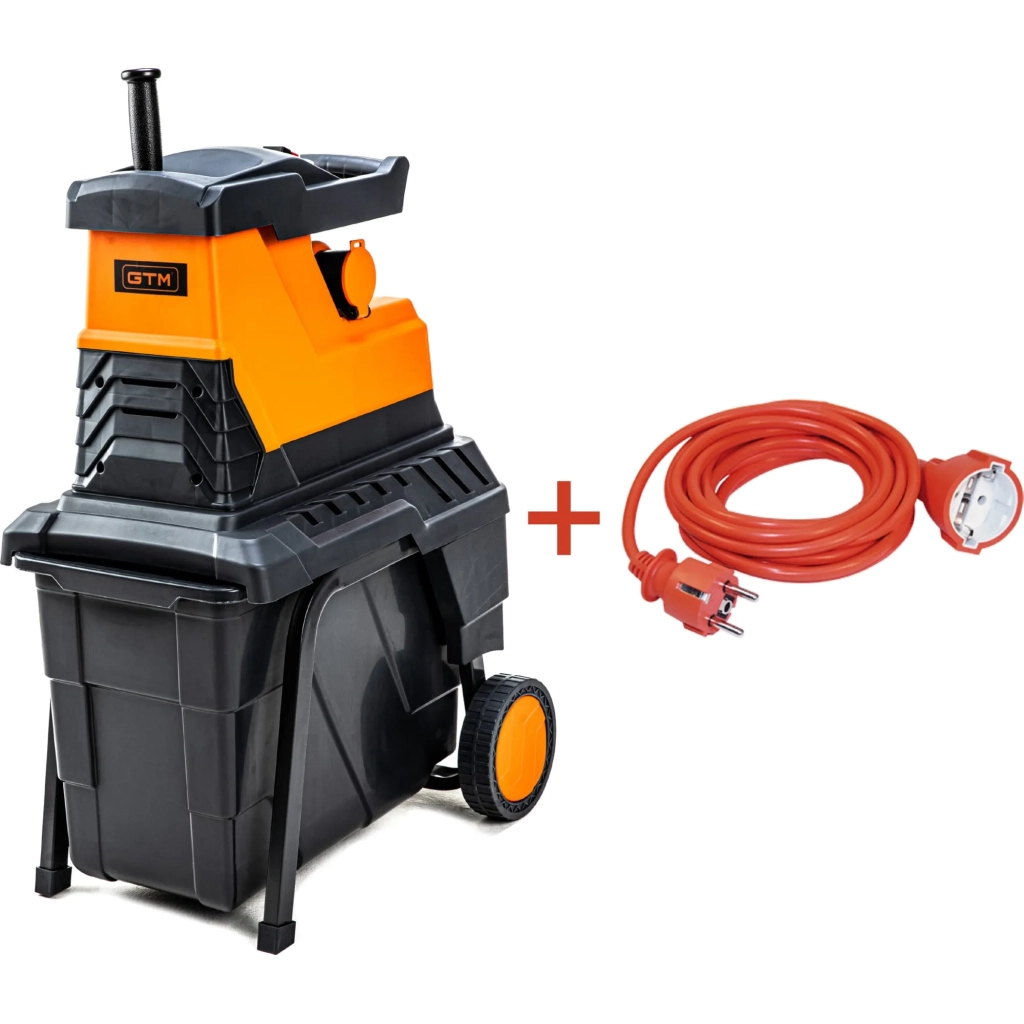 Садовий подрібнювач GTM MS2800/45 KIT, 220В, 2800Вт, до 45мм, фреза, 60л + подовжувач 10м (MS2800/45_KIT+ext.cord) - фото 1