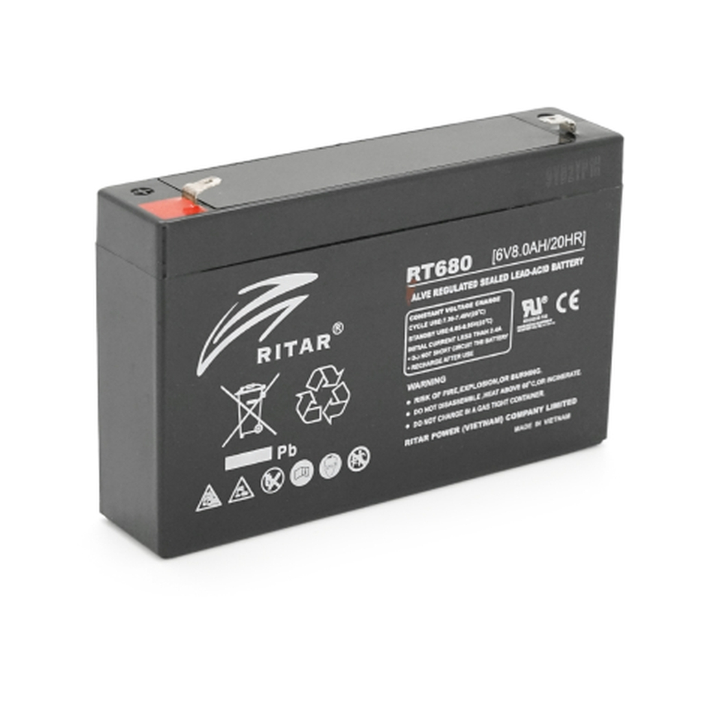 Батарея до ДБЖ Ritar AGM RT680G, 6V-8Ah (RT680G) - фото 1