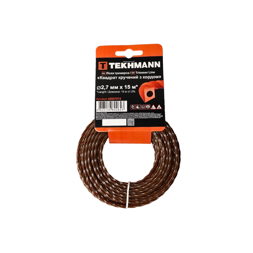 Жилка косильна Tekhmann "Квадрат кручений з кордом" 2,7 мм × 15 м (42627015) - фото 1