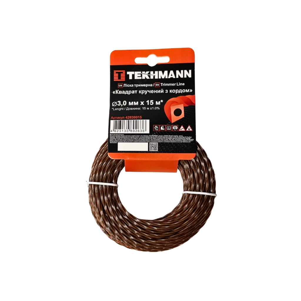 Жилка косильна Tekhmann "Квадрат кручений з кордом" 3,0 мм × 15 м (42630015) - фото 1