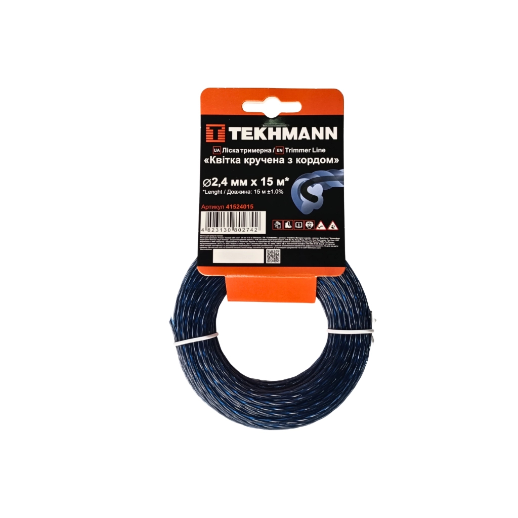 Жилка косильна Tekhmann "Квітка кручена з кордом" 2,4 мм × 15 м (41524015) - фото 1