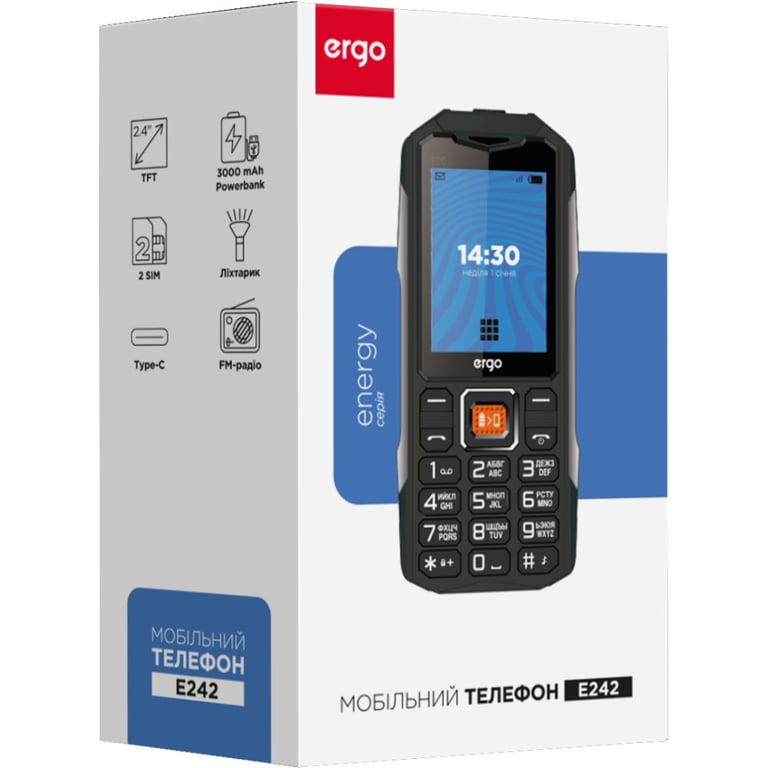 Мобільний телефон Ergo E242 Black - фото 9