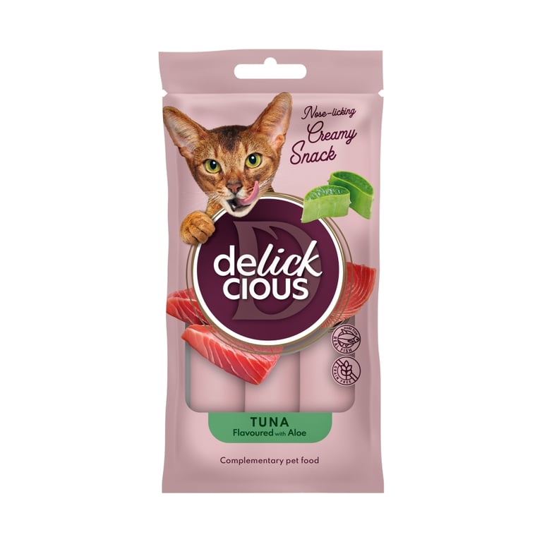 Ласощі для котів Delickcious Кремові тунець з додаванням алое 1+1 (4820269148048) - фото 2