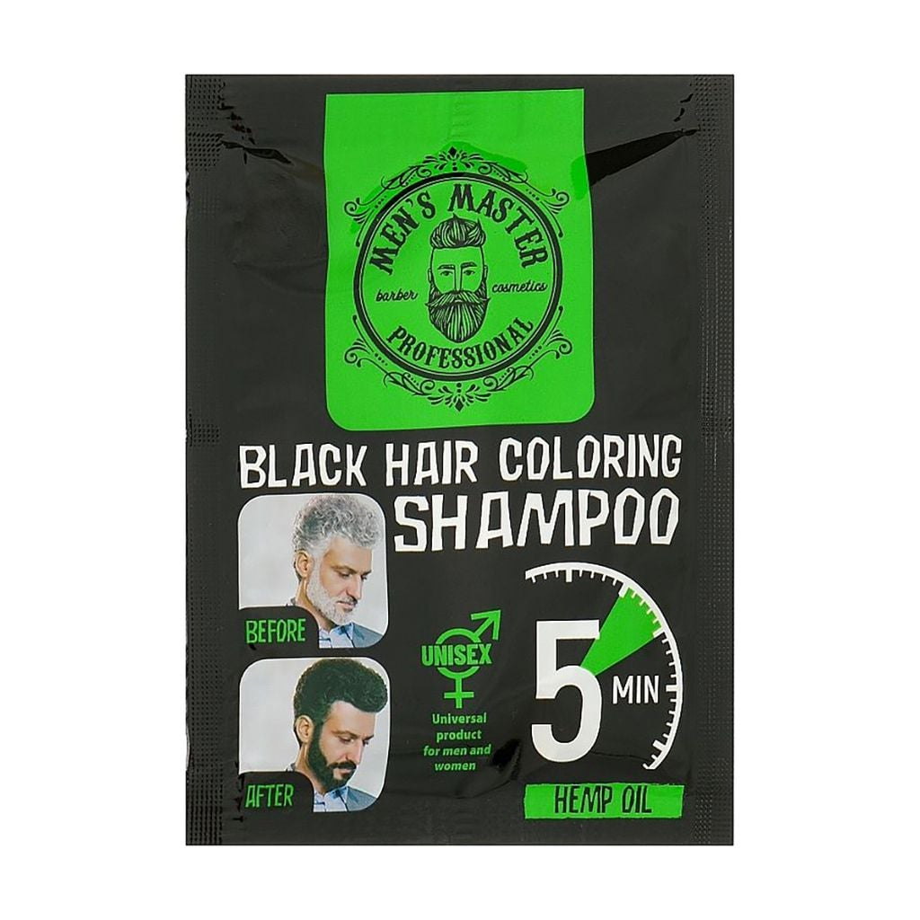 Відтінковий шампунь Men's Master Black Hair Coloring Shampoo Для камуфлювання сивини 25 мл (3800010528320) - фото 1 Відтінковий шампунь Men's Master Black Hair Coloring Shampoo Для камуфлювання сивини 25 мл (3800010528320) - фото 1