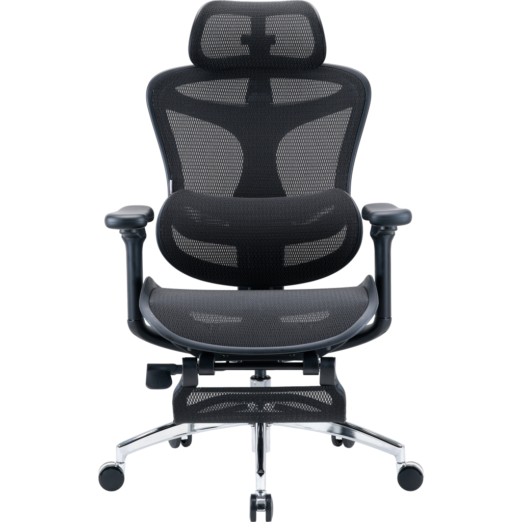 Офісне крісло Sihoo з підставкою для ніг DORO C300L Mesh Black with footrest (DORO-C300L-A3-101-JT) - фото 1