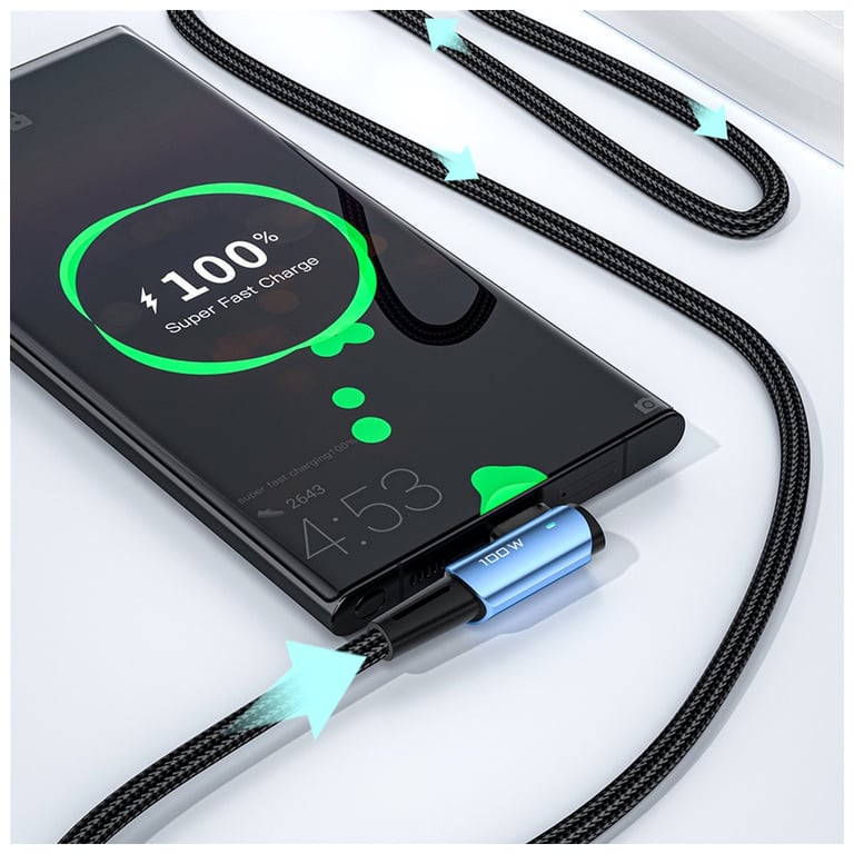 Дата кабель USB-C to USB-C 1.0m 100W black Essager (EXCTT1-CGWT01) - фото 2