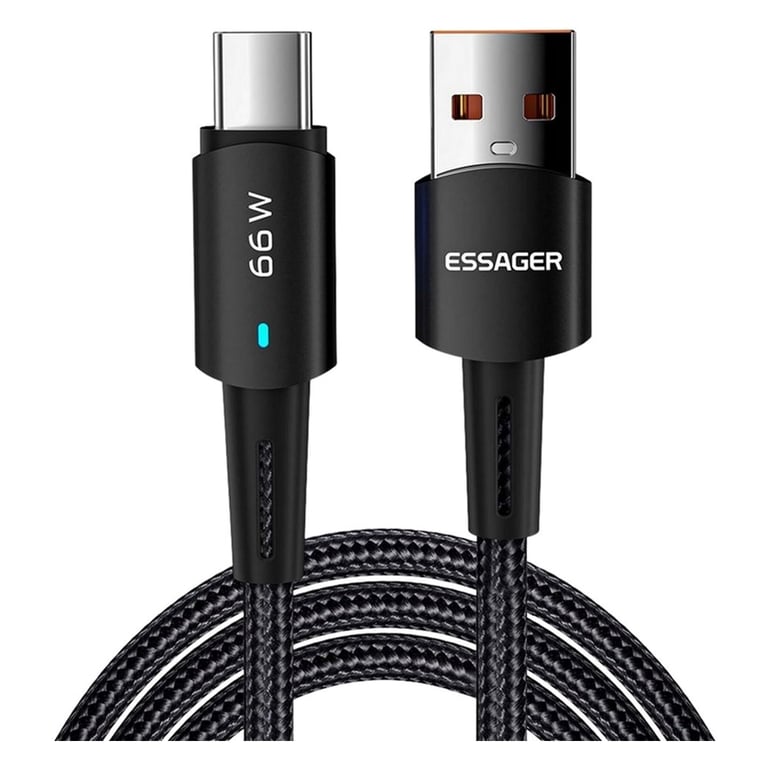 Дата кабель USB 2.0 AM to USB-C 0.5m 6A Essager (EXCT-CGB01) - фото 1