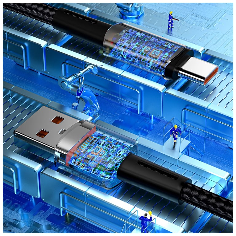 Дата кабель USB 2.0 AM to USB-C 0.5m 6A Essager (EXCT-CGB01) - фото 6